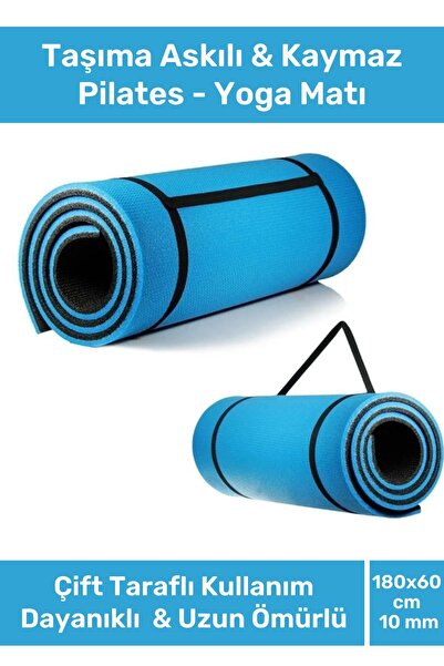 Fit1001 Konfor Çift Taraflı Kaymaz Askılı Silinebilir Antibakteriyel Yoga Med...