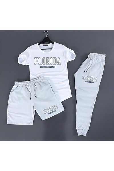 Rex Darius 3-Piece Unisex Combination Florida Printed Shorts and Sweatpants