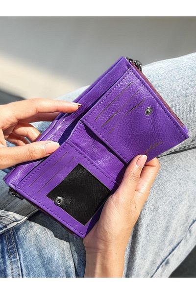 yedideri C13 YD Genuine Leather Zippered Soft Wallet