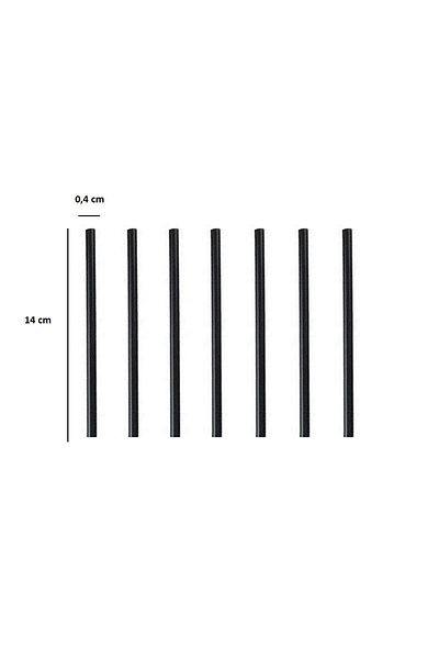 Yusuf Dirik YD Party Supplies Black Thin Cocktail Straw Bristle Straw 300 Pieces 14 Cm 4 Mm