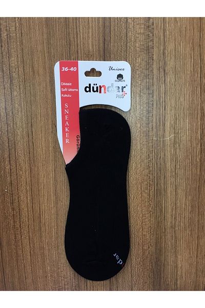 Dündar Unisex Μαύρες βαμβακερές κάλτσες 6 τεμαχίων χωρίς ραφή Unisneker6