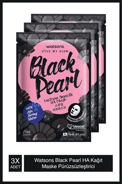 Watsons Veocel Black Pearl Rough.Ha Mask 1s X3 Pieces.