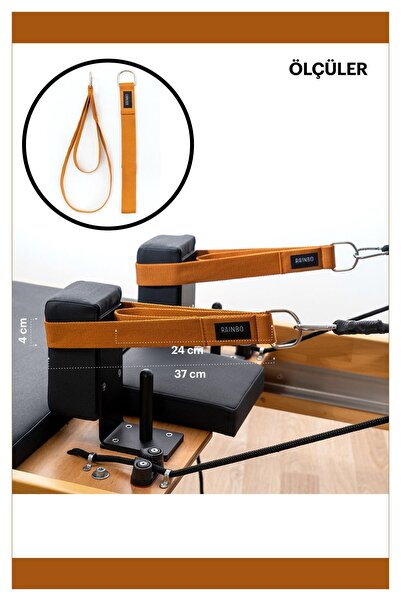 RAINBO Reformer Pilates Için Double Straps Ikili El Ayak Straps'i Tek Renkli Elcik Metal Halkalı