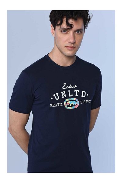 ECKO UNLTD Ανδρικό μπλουζάκι Joshua Navy Blue Crew Neck