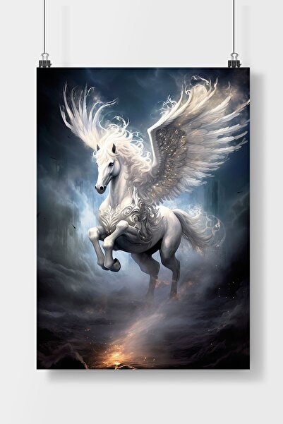 Luna Marissa Mitolojik At Pegasus Sanatsal  Poster Çerçevesiz Duvar Posteri