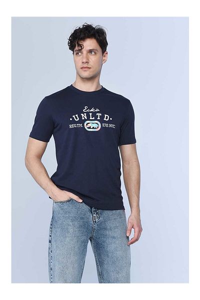 ECKO UNLTD Ανδρικό μπλουζάκι Joshua Navy Blue Crew Neck