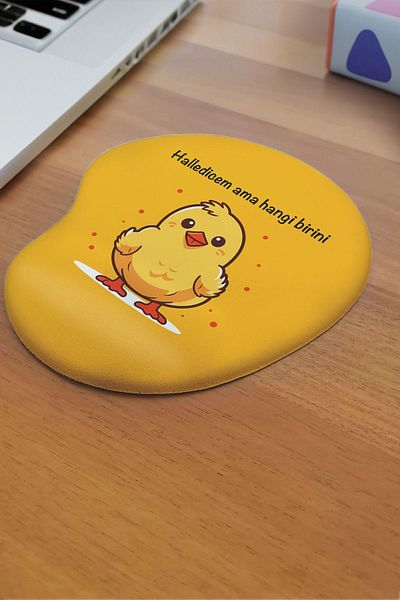 fafaatölye Mouse Pad Printed Chick with Wrist Support