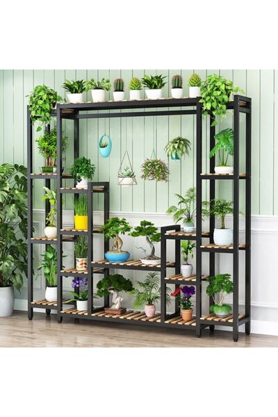 DEMBEY AHŞAP ATÖLYE Ahşap Çiçeklik Kitaplık Saksılık Balkon Bahçe Standı Büyü...