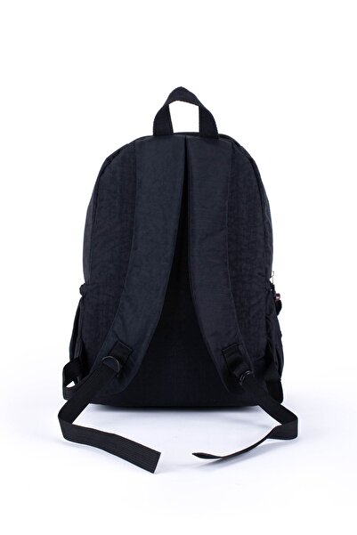 samilon Pomačkaná voděodolná látka Černá barva Unisex školní batoh a cestovní taška velké velikosti