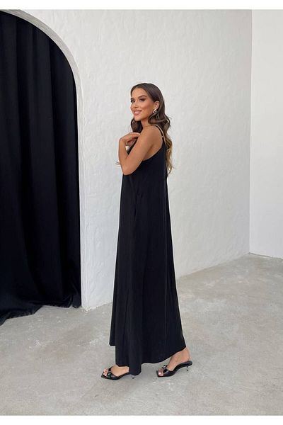 Bak'ap Long Poplin Dress with Bat Sleeve Belt Detail