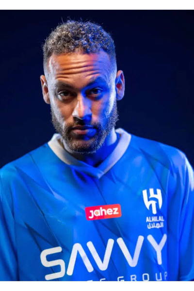 Lion Spor قميص Al Crescent Neymar Jr Home باللون الأزرق / قميص Neymar Al Cres...