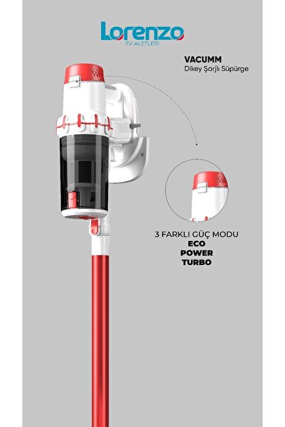 ÖzarslanP Lorenzo Vacumm Kablosuz Şarjlı Süpürge 2 In 1