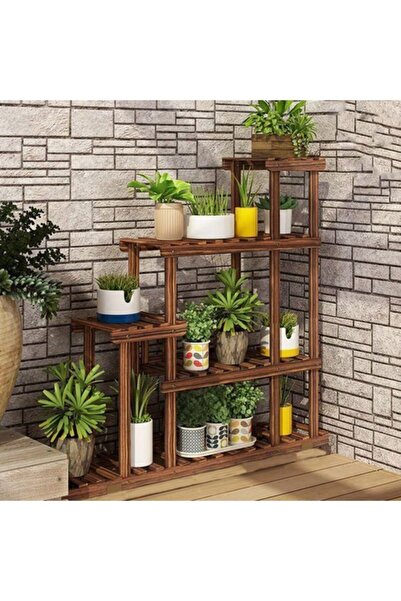 DEMBEY AHŞAP ATÖLYE Eskitme Ahsap Ciceklik Dekoratif Cicek Standi Saksilik Cicek Sehpasi Cit Bahce Peyzaj Duzenleme