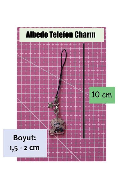 Akumastik Genshin Albedo Arylic Mini Charm - ملحقات الهاتف أنيمي