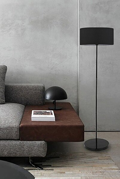 Modamonline Siyah Metal Lambader Kumaş Silindir Şapka 7708