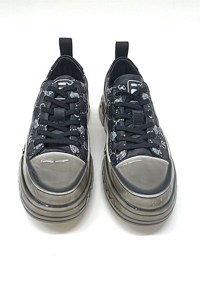 Guja Patterned Special Coated Black Men's Sneakers