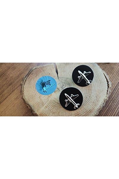 Butenin Atölyesi 2'li uçak rozeti, yaka rozeti, pilot hostes hediyeliği