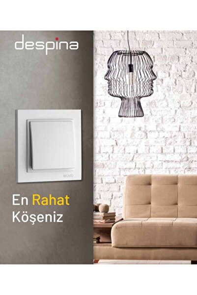 YTE Beyaz Anahtar Mono Despina Çerçeve Dahil