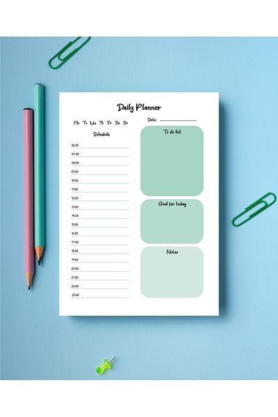 Pine Note مخطط يومي أخضر للكمبيوتر المحمول/المخطط/المخطط/قائمة القيام/الدفتر/ A5 (الإنجليزية)