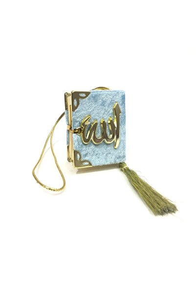 SİNA HEDİYELİK Mini Kadife Kaplı Kuranı Kerim Bebe Mavi (1 Adet)