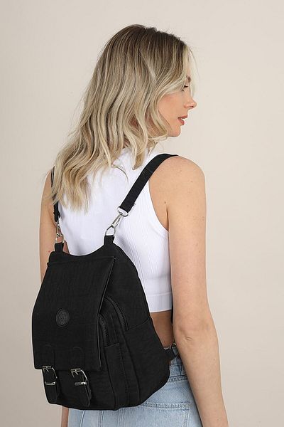 Çanta Sepetim Women's Crinkle Fabric Handbag and Backpack