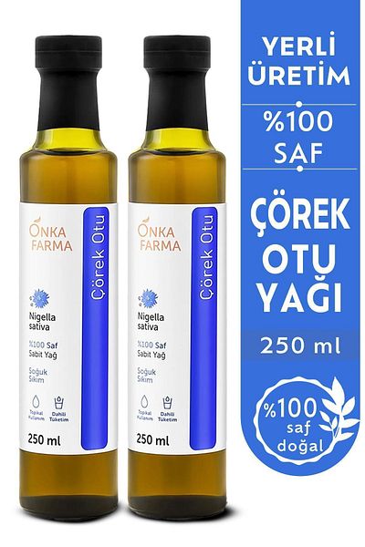 OnkaFarma Onka Farma Black Cumin Oil - 100% Natural Cold Pressed Black Cumin - 2 x 250 ml