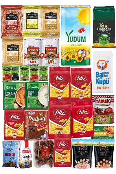 Yudum ayciçek yağı 5 lt Ramazan paketi kumanya yardım gıda erzak kolisi lüks paket 30 parça ürün