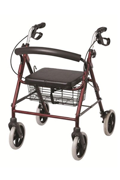 Medkimsan Rolatör 4 Tekerli Yürüteç | Rollatör | Lüx Oturaklı