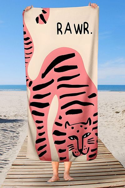 Sozakko Γυναικεία βαμβακερή πετσέτα παραλίας Rawr