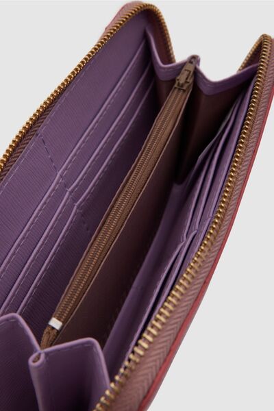 OLLBAG 3 Colored Zipper Detailed Wallet
