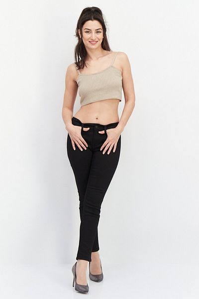Replay Women Skinny Fit Solid Stretchable Jeans, Black