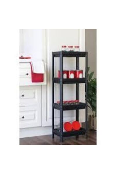 Omaş Household Product Unitate de raft din mătase neagră cu 4 niveluri - Unitate de raft Royaleks-81414