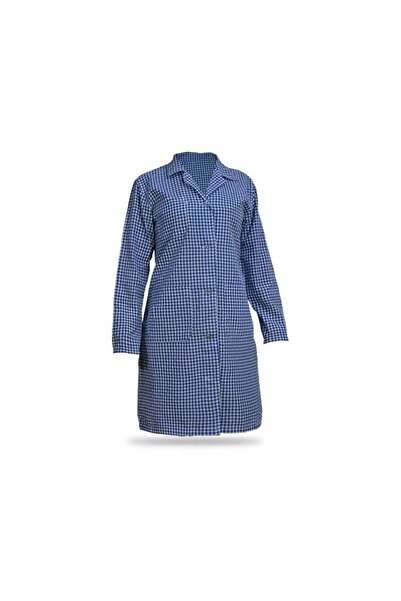 Dolunay İş Elbiseleri Gingham Apron Blue Lady