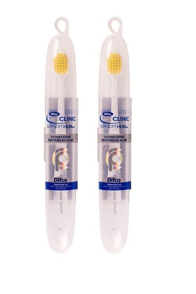 Difaş Pro-clinic Slim Soft 2 Pieces Toothbrush with Travel Box 0.01 Mm