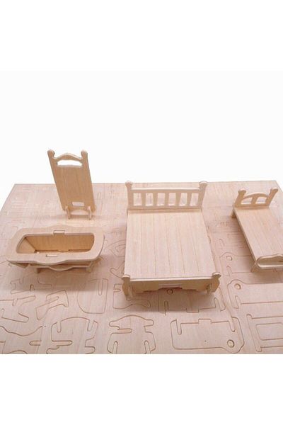 Çağrı Woodcraft 184 Piece Miniature Paintable Household Items Model