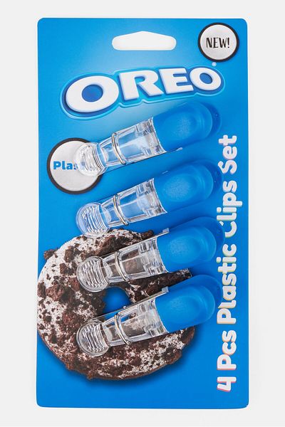 Oreo 4 Pieces Plastic Clip Set, Blue