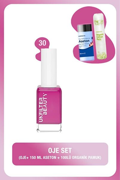 Unfilter Beauty Unfilter Beauty No:30 Oje + 150 ml Aseton + 100 Adet Pamuk