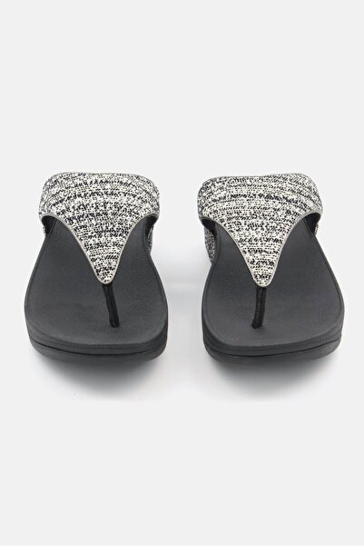 Fitflop Women Lulu Shimmerweave Slip On Sandals, Black Combo