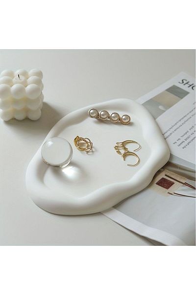 grafimum Norden Decorative Concrete Plate Jewelry Plate Presentation Candle Holder