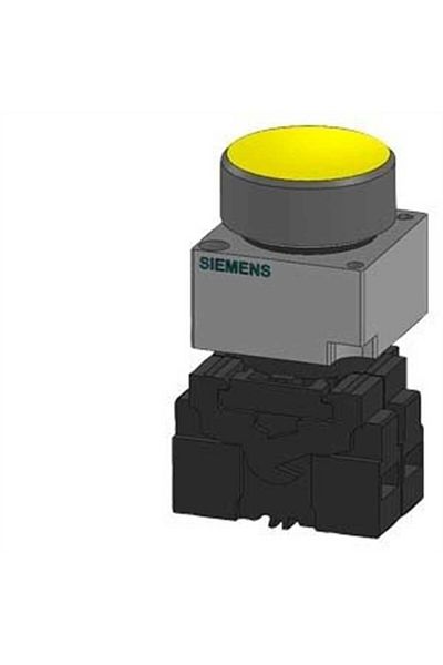 Siemens 3sb3606 0aa31 3sb3 Metal Series 22mm Complete Illuminated Yellow Button 10a 1no