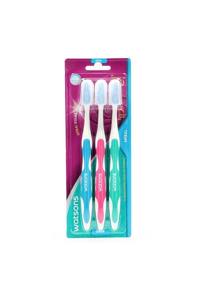 Watsons Spiral Toothbrush Medium 3 Pieces