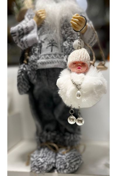 Yenigeldi White Plush Gift - Doll Keychain, Cute Plush Keychain