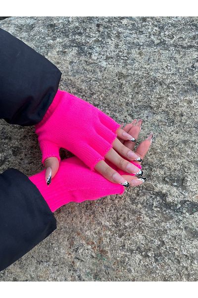 POSUSS Half Finger Neon Pink Gloves