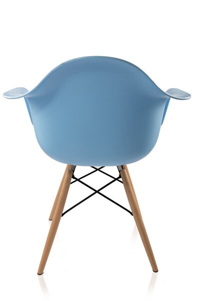 Dorcia Home Kolçaklı Mavi Eames Sandalye - Cafe Balkon Mutfak Sandalyesi