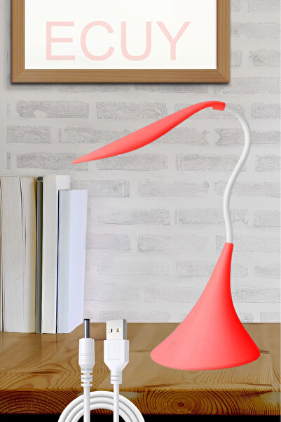 Ecuy Masa Lambası Pil & Usb Kablolu Kullanımlı Ders,kitap Okuma, Çalışma Masa Lambası 3 Farklı Işık Mod