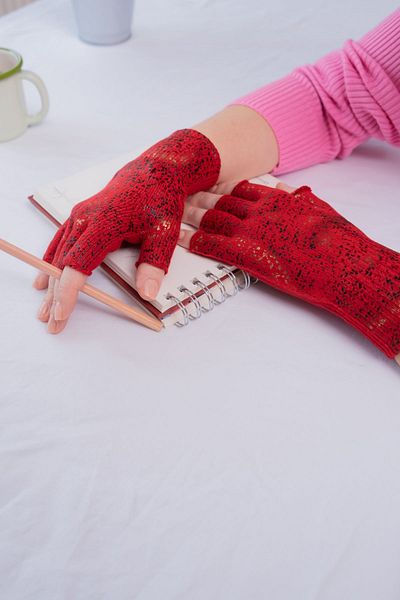 POSUSS Glossy Printed Women's Gloves - Red - PS3124