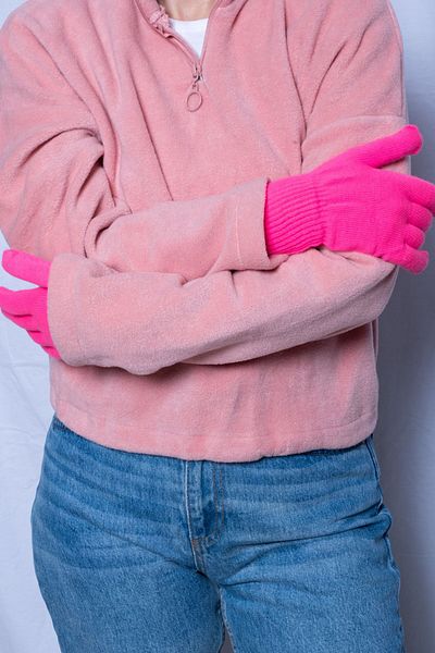POSUSS Full Finger Lycra Women's Gloves - Neon Pink - PS3132