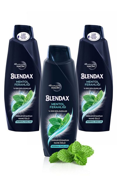Blendax Men's Menthol Freshness 500 Ml Shampoo - X 3 Pieces