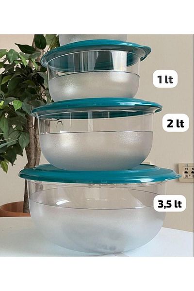 Tupperware Crystal Storage and Service Container Set of 3