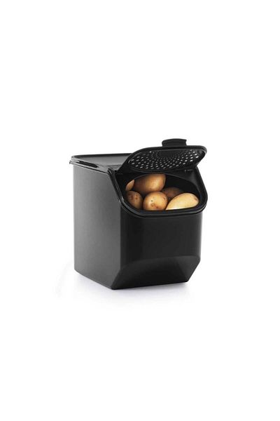 Tupperware 5.5 Lt Maxi Pantry Potato Onion Storage Container Black Red Label